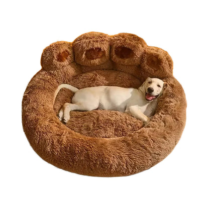 Paw-Shaped Plush Dog Bed – Ultra-Soft Fluffy Pet Sofa for Dogs & Cats