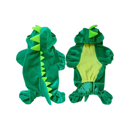 Dinosaur Dog Costume Jumpsuit – Cute Fleece Hoodie for Pets