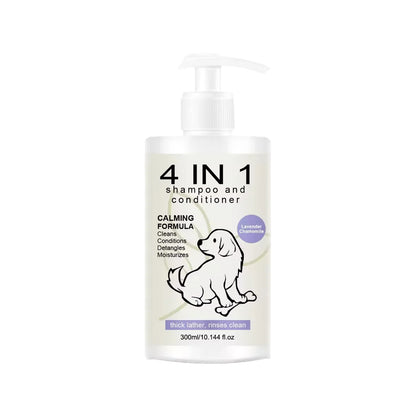 4-in-1 Dog Shampoo & Conditioner – Lavender Chamomile Calming Formula (300ml)