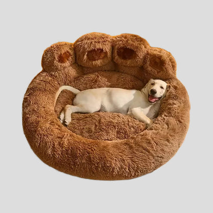 Paw-Shaped Plush Dog Bed – Ultra-Soft Fluffy Pet Sofa for Dogs & Cats