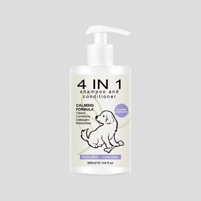 4-in-1 Dog Shampoo & Conditioner – Lavender Chamomile Calming Formula (300ml)