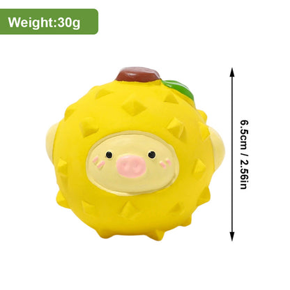 Cute Fruit Animal Squeaky Dog Toy Set