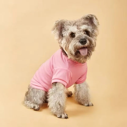 Solid Color Dog T-Shirt – Soft Cotton Tee for Small & Medium Dogs