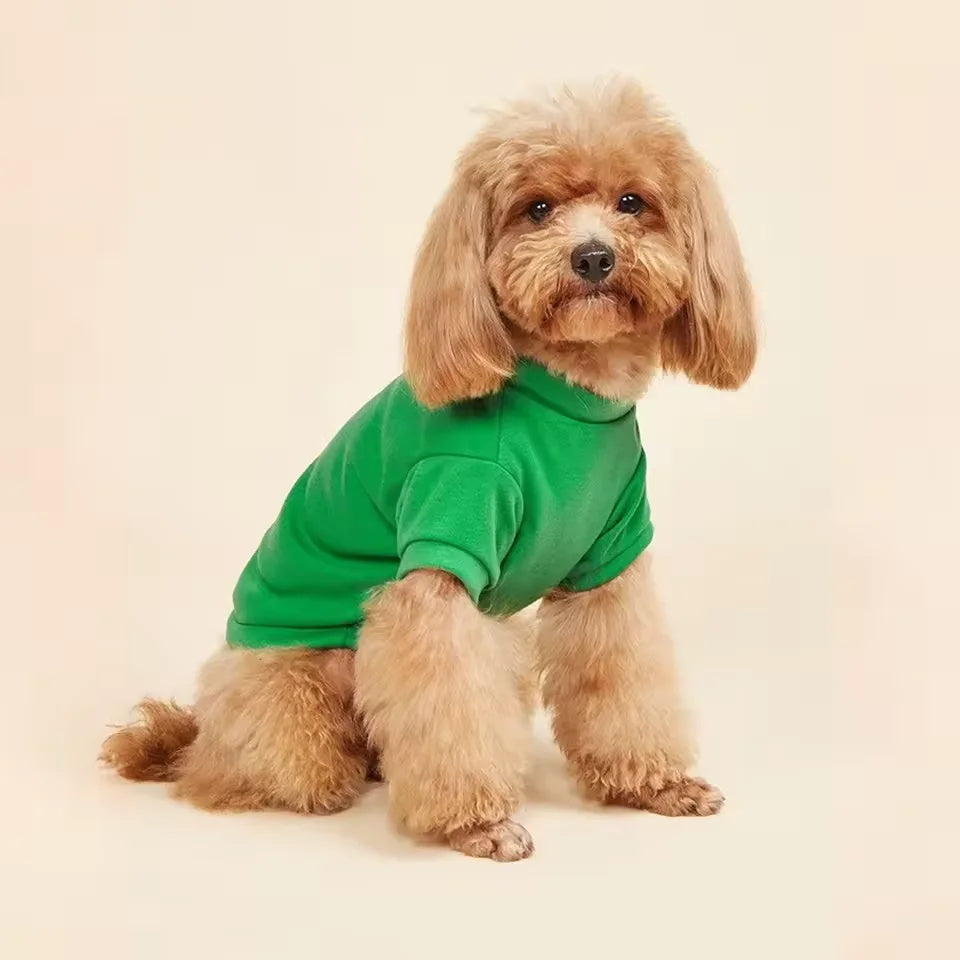 Solid Color Dog T-Shirt – Soft Cotton Tee for Small & Medium Dogs