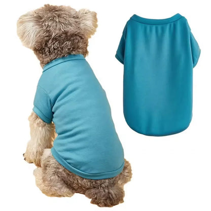 Solid Color Dog T-Shirt – Soft Cotton Tee for Small & Medium Dogs