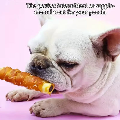 Cowhide Beef Roll Dog Chew Treats – Chicken & Duck Wrapped Dental Sticks