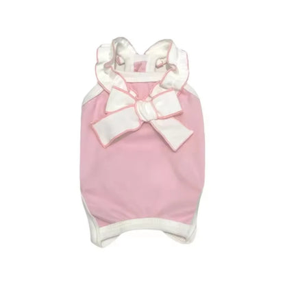 Bow Ruffle Dog Vest Dress – Cute Summer Top for Small Dogs