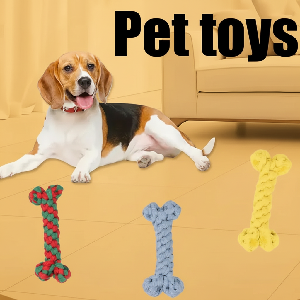 Pet Toys Golden Yellow Background